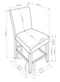 Transitional Fabric Upholstered Counter-Height Dining Chair 2pc Set Black Grey B011P287484