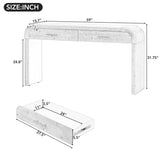 TREXM Unique Retro Silhouette Console Table with Open Style, Two Top Drawers for Entrance, Dinning WF317094AAD