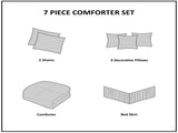 7-Piece Cal King 100% Polyester Pieced Pleated Tufted Comforter Set B035P463171