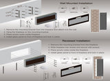 60 Inch Electric Fireplace, Recessed and Wall Mounted Fireplace W1769139419