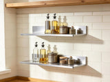 2-Pack 8.6" x 16" Stainless Steel Wall Shelves with Backsplash, 44 lbs Load Capacity, Heavy-Duty 60212749