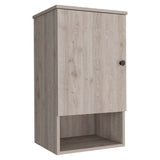 Medicine Single Door Cabinet 28" H, One Shelf, Two Interior Shelves, Light Gray B097132902