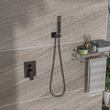 Dual Shower Head - 10 Inch Ceiling Mount Square Shower System with Rough-in Valve, Oil Rubber Bronze W124357673