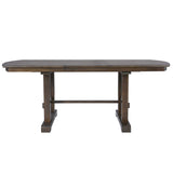 60"-78" Extendable Dining, Farmhouse Wooden Kitchen with Removable Leaf, Large Expanding N752P271802D