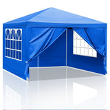 ZNTS 10'x10' Gazebo Waterproof Outdoor Canopy Patio Tent Party Tent for Wedding BBQ Cater, Blue 44411827