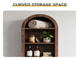 1-Door 1-Drawer 4-Tier Bathroom Vanity Grille-Finished MDF Melamine-Faced Bathroom Cabinet Arched 58187375