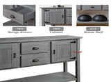 48'' Solid Wood Sideboard Console Table with 2 Drawers and Cabinets and Bottom Shelf, Retro Style 19534199