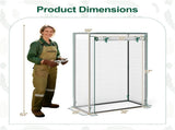 White Portable Mini Greenhouse 39"x20"x59" Tool-Free Assembly PE Grid Cover Grow Tent for Balcony 11199391