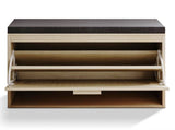 Rattan Shoe Rack, Hallway Shoe Bench, Shoe Cabinet with Flip-Drawer and Seat Cushion 76741085