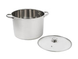 Stainless Steel 12-Quart Stock Pot with Glass Lid, Induction Compatible, Stainless Steel, Dishwasher 36422178