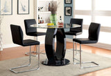 ZNTS Modern Elegance Black Color Leatherette 2pcs Counter Height Dining Chairs Chrome Metal Legs Dining B011P178973