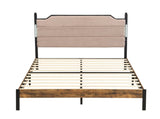Queen Bed Frame , Upholstered headboard with Charging and Touch sensitive LED Lights, Under Bed W311P416222