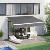 13*8FT gray retractable awning aluminum alloy bracket polyester cloth retractable 83374909