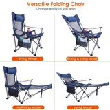 Foldable Camping Chair 330LBS Load Heavy Duty Steel Lawn Chair Collapsible Chair with Reclining 00389752