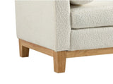 54.3"W Elegant Upholstered Bench, Ottoman with Wood Legs & 2 Bolster Pillows for End of Bed, W3188P410646