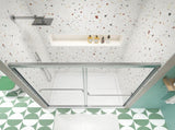 Bypass shower door, sliding door, with 1/4" tempered glass and Polished finish 56-60"x70" W2122131034