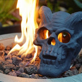 Refractory Materials Fireproof Imitated Human Fire Pit Skulls Gas Log for NG, LP Wood Fireplace, W2734P194127