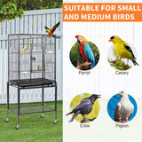 53" Large Flight Bird Cage with Rolling Stand & Storage Shelf for Parrots Lovebird Cockatiel 64100924