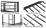 ZNTS Over Twin Bunk Bed Frame with Trundle,Metal Bunkbed with Sturdy Guard Rail and 2 sideLadders for 15018457