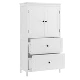 ZNTS Bathroom Storage Cabinet, Cabinet with Two Doors and Drawers, Adjustable Shelf, MDF Board, White 98836434