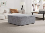 Square Upholstered Ottoman with Black Solid Wood Rubber Feet N769P350123B