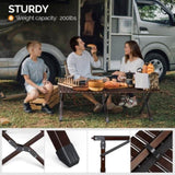 ZNTS 120*60*40cm Wooden Camping Roll Table 72167913