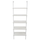 5-Layer Wall-Mounted Density Board Iron Display Rack 24.02*12.01*72in White Panels White 43699080