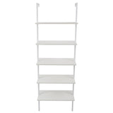 ZNTS 5-Shelf Wood Ladder Bookcase with Metal Frame, Industrial 5-Tier Modern Ladder Shelf Wood 70392764