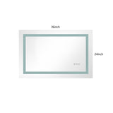 ZNTS 36x24 Inch LED Bathroom Mirror with Frontlit and Backlit, Wall Mounted Vanity Mirror with Smart 49628161