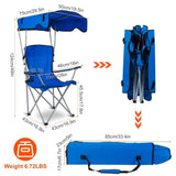 Foldable Beach Canopy Chair Sun Protection Camping Lawn Canopy Chair 330LBS Load Folding Seat w/ Cup 09343235