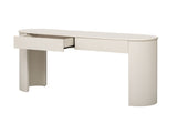 TREXM Entryway Table with Fluted Design, Modern Console Table with Storage, Oval Top and 2 Drawers N715P233435A