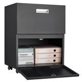 Office furniture Copier Cabinet black 2 door steel copier stand mobile pedestal file Printer Stand W1247P160443