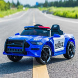 ZNTS 12V Kids Ride On Car ,Police sports car,2.4GHZ Remote Control,LED Lights,Siren,Microphone,Blue 33746800