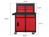 4-Drawer Locking Steel Tool Cart Red & Black 46157302