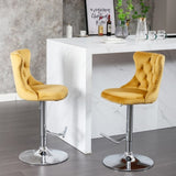 Furniture,Swivel Velvet Barstools Adjusatble Seat Height from 25-33 Inch, Modern Upholstered Chrome 66442886