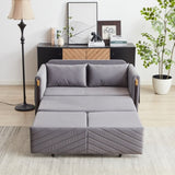 MH 54" Modern Convertible Sofa Bed with 2 Detachable Arm Pockets, Velvet Loveseat Multi-position W1193P254887
