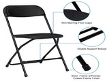 6pcs Injection Molding Classic Garden Plastic Folding Chair Black 75188255