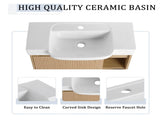 28'' Wall-Mounted Bathroom Vanity with White Ceramic Sink & Soft-Close Door, KD-Packing, W999P556325