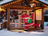 8.5ft Inflatable Climbing Santa with Reindeer - Built-in LED Lights Weather-Resistant Polyester Xmas 39727604
