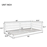 TOPMAX Country Patio Wooden Twin Size Swing Daybed Porch Swing Frame with 4pcs 96-inch Hemp Ropes N717P265856B