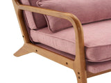 Oak Armrest Oak Upholstered Single Lounge Chair Indoor Lounge Chair Pink 54837956