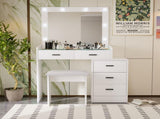 White color adjustable dressing table with 5 drawers W2139P179897