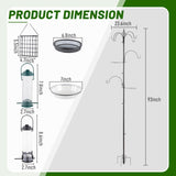 93inch Iron Bird Feeder With Six Hooks, Bird Feeder Black Courtyard 44782895