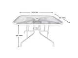 Square Patio Dining Table 35-Inch with Tempered Glass Top and Umbrella Hole, Outdoor 58492047