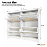 Mid-Century Narrow Design Tipping Bucket Shoe Cabinet with 4 Flip Drawers, Elegant Entryway Shoe N721P288701K