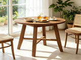 31.5 Inch Farmhouse Round Dining Table, Wood Kitchen Table for 2 to 4 People 05017996