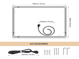36*28 LED Lighted Bathroom Wall Mounted Mirror with High LumenAnti-Fog Separately ControlDimmer 24559515