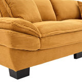Corduroy Sofa Sleeper Couch Loveseat Sofa with Pillows Comfy Upholstered Deep Seat Sofa for W676P184141