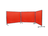 6x6 ft 3-Panel Welding Screen, Flame-Resistant Vinyl Welding Curtain with Frame & 12 Swivel Wheels 15587588