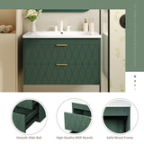 30'' Wall Mounted Bathroom Vanity with Resin Sink,Floating Bathroom Storage Cabinet with 2 Drawers, N710P177301F